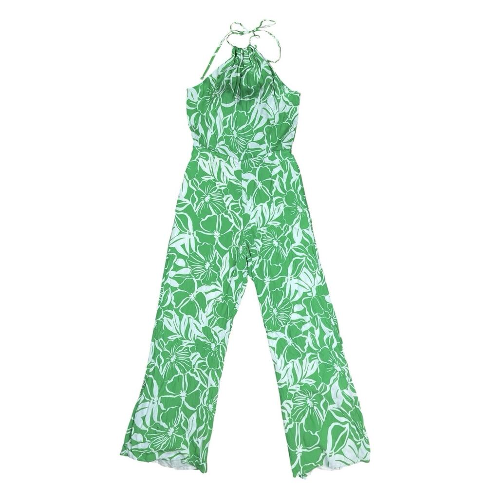 Faithfull the Brand Green & White Floral Halter Jumpsuit - Picture 5 of 11